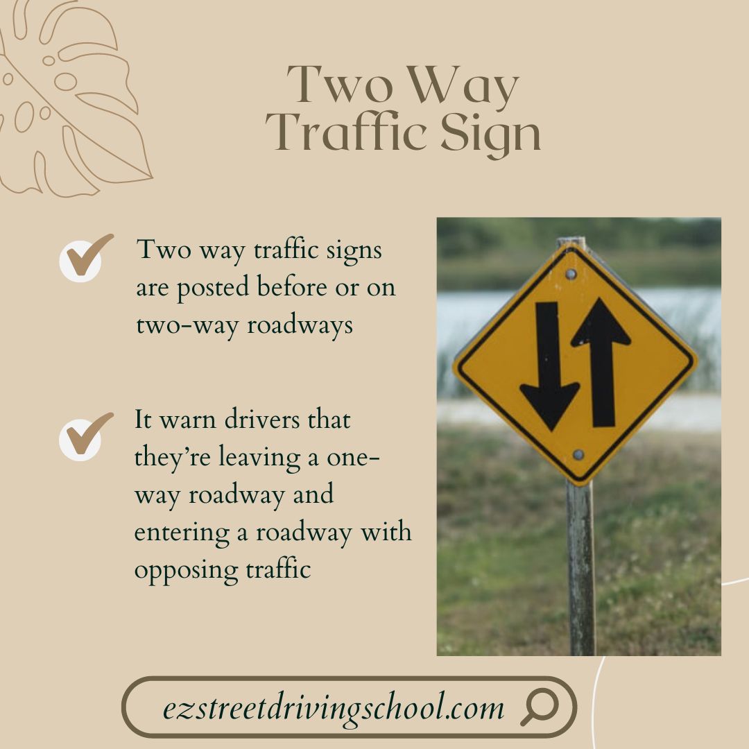 Two way traffic sign Two way traffic sign